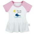 thumbnail image 2 of iDzn Dream Big Little One Funny Dresses For Baby, Newborn Babies Skirts, Infant Princess Dress, 0-24M Kids Graphic Clothes (Pink Raglan Dresses, 12-18 Months), 2 of 5
