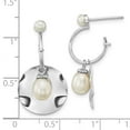 thumbnail image 3 of Sterling Silver Rhodium-plated 3-6mm White Rice Freshwater Cultured Pearl Dangle Earrings, 3 of 3