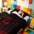 thumbnail image 3 of meiyoeat red Black Monogram Twin Comforter Sets,Modern Letter P Bedding Set,Black Reversible,2pcs,1 Comforter and 1 Pillowcase, 3 of 7