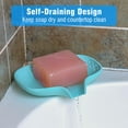 thumbnail image 4 of Paquete de 3 jaboneras de silicona con drenaje, soporte para barra de jabón para ducha/baño, bandeja de jabón de cascada autodrenante/ahorrador para cocina, 4 of 5