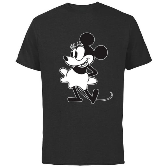 Disney Vintage Minnie Mouse - Short Sleeve Cotton T-Shirt for Adults - Customized-Black