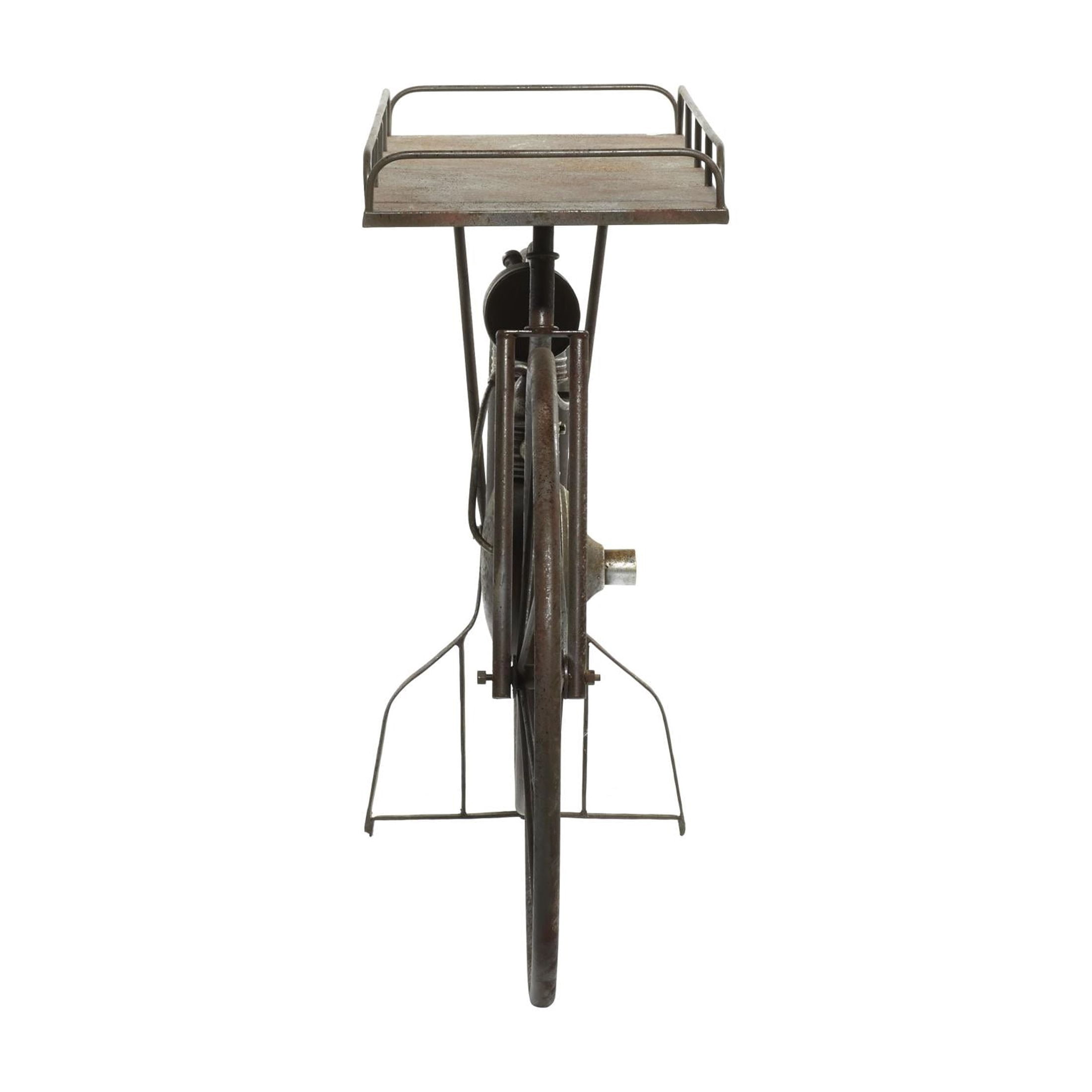 DecMode 65" x 14" x 35" Bronze Metal Weathered Vintage Bike Plantstand