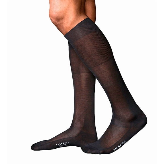 Men's Falke 15661 No. 4 Pure Silk Gentlemen Knee High Sock (Black M/L)