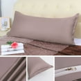 thumbnail image 4 of PiccoCasa Body Long Pillowcase Cotton Pillowcase with Zipper Jumbo Light Coffee Color, 4 of 7