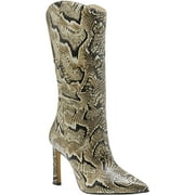 Vince Camuto Senimda Leather Pointed Toe Snake Mid-Calf Boots MULTI (9.5, MULTI)