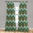 thumbnail image 5 of Ambesonne Ethnic Curtains, Boho Zigzag Lines, Pair of 28"x84", Multicolor, 5 of 5