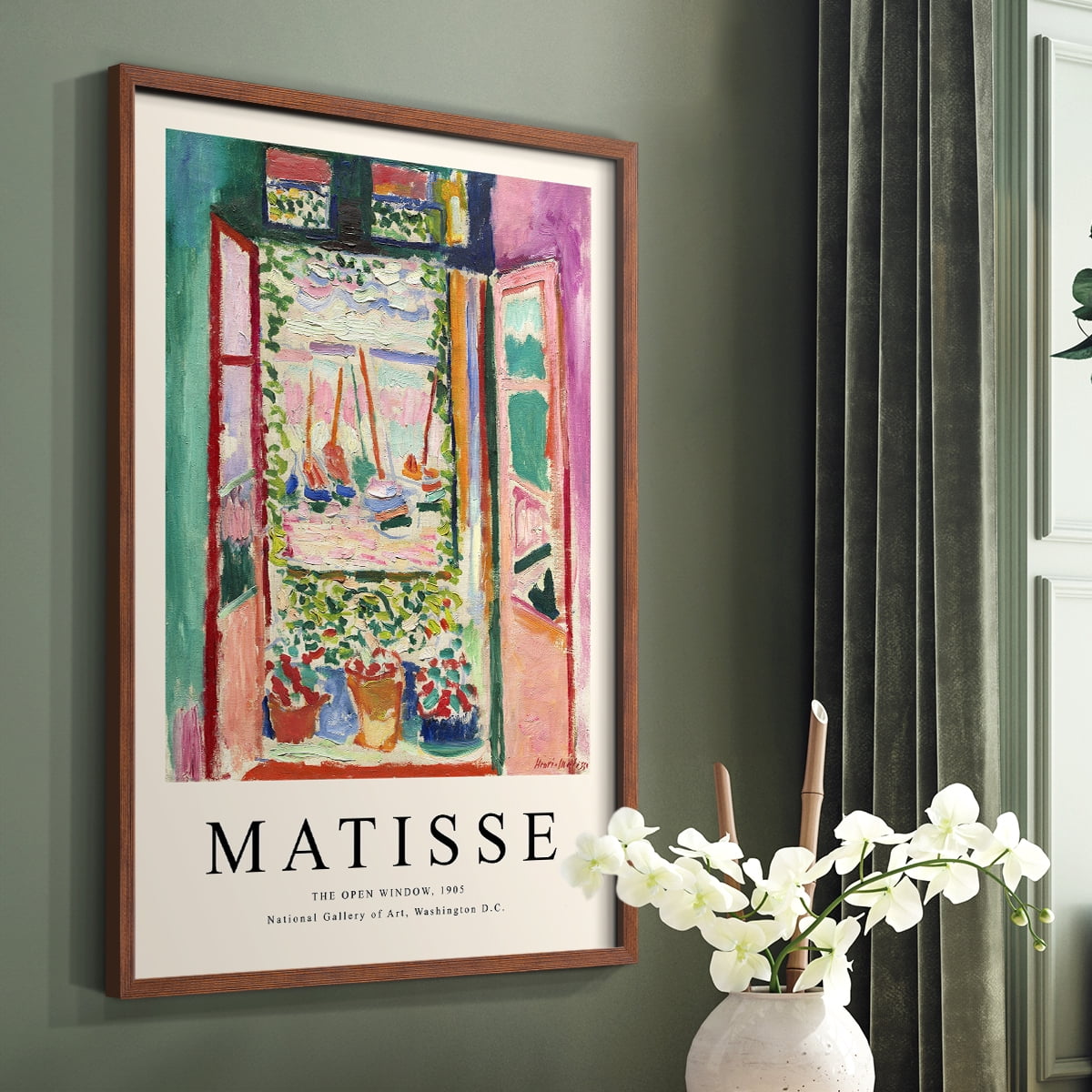 Matisse CXCVII Framed Print in Brown Solid Wood 8 x 10 Framed Print