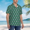 thumbnail image 2 of KLL Men's Hawaiian Shirt Short Sleeve Button Down Beach Shirts-Peacock'S Tail, 2 of 5