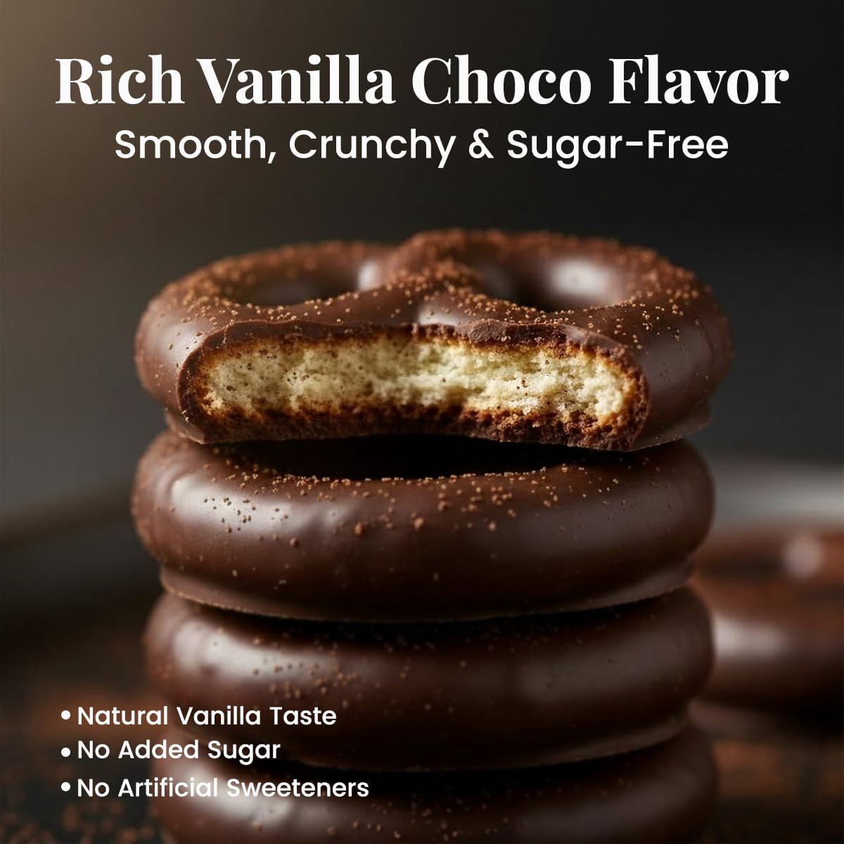 2 Pack - Sweet+Plus Sugar-Free Vanilla Choco Biscuits for Kids & Adults -Healthy Gluten Free Cookies with Delicious Flavor for Daily Tea Time Routine - 10.6oz