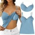 thumbnail image 2 of ZHOUCHANKIDS Shaping Lift Cami - Camisole with Built-in Shelf Bra, Tank Top for Women Blue L, 2 of 9