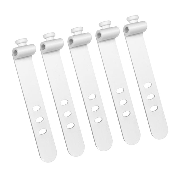 Organizador de cables de silicona reutilizable de 5 piezas, bridas flexibles para auriculares, TV, cables USB, ordenador, bolsas de comida, cortinas, paraguas y soluciones de almacenamiento.
