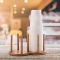 thumbnail image 1 of Robusto dispensador de vasos de papel, organizador de almacenamiento, estable, portátil, redondo, de madera, desechable, soporte para vasos para mostrador, sala de , 2 ranuras 78 cm Soledad Dispensador de vasos, 1 of 10