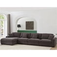 thumbnail image 2 of Modern Deep Couch with Chaise Chenille Modular Sectional Sofa Livnig Room Gray, 2 of 5