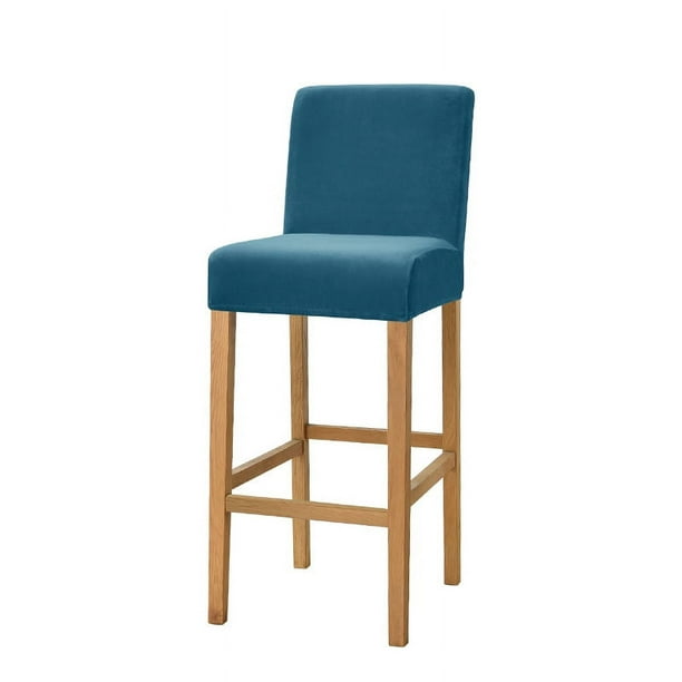 Nvzi Velvet Chair Covers for Pub Chairs,Counter Stool Slipcovers, Stretch Bar Stool Chair Covers Pack of 2 (Blue A)