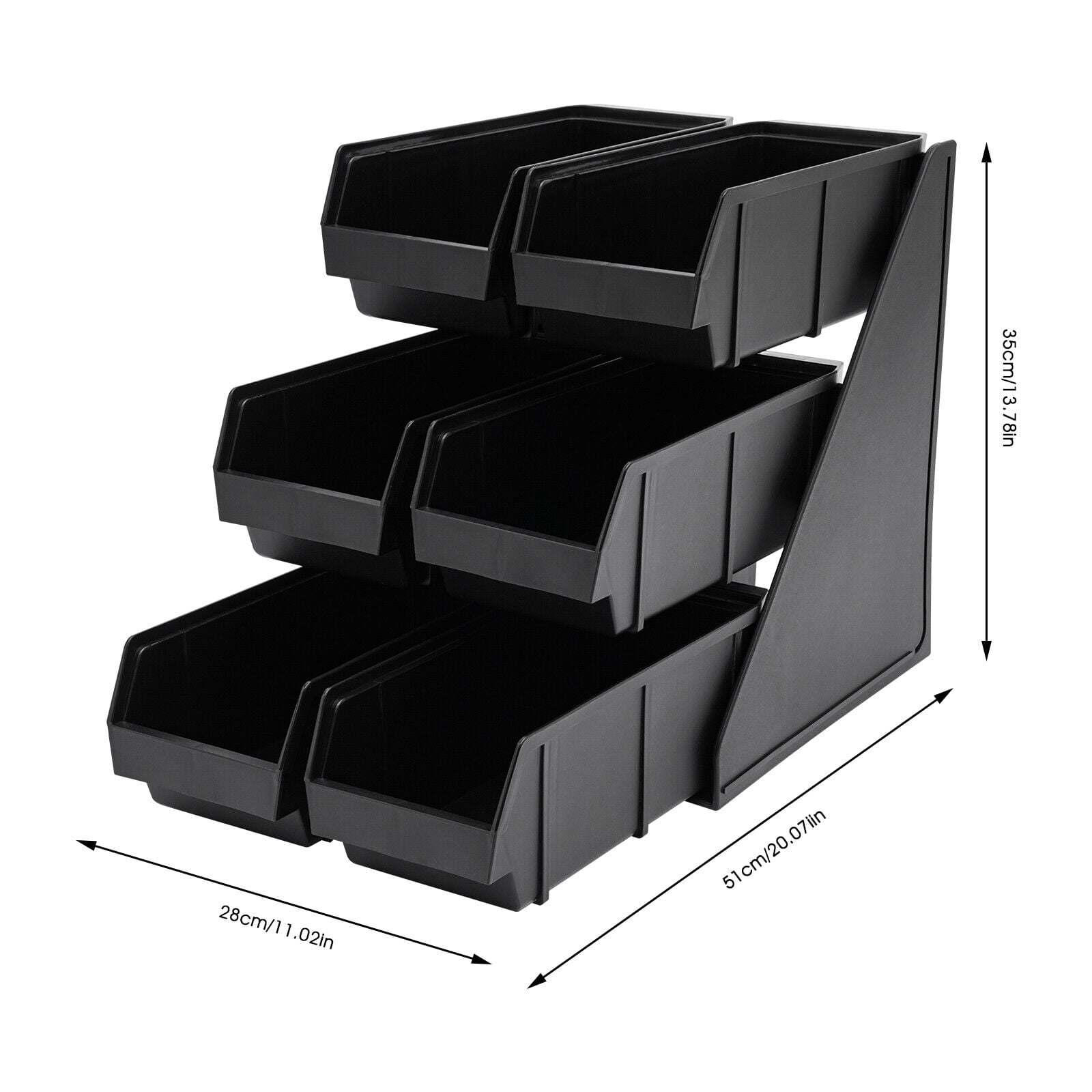 Six-Compartment Serve Condiment Bin, Multifunctional Organizer for Bar, Kitchen, and Café, Wall-Mountable or Countertop Storage