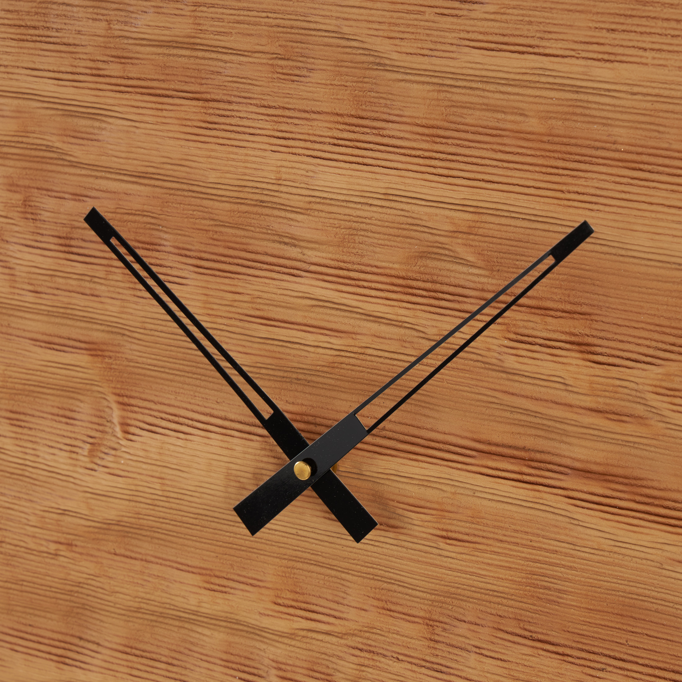 DecMode 19" Brown Wood Wavy Wall Clock with Black Accents