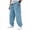 Blue, variant on Baggy Relaxed Fit Mens Pants - Wide Leg Corduroy Casual Trousers, Elastic Drawstring Waist Pull-on Pants with Embroidered Patches, Ventilated Streetwear for Casual Occasions L Green