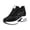 Black, variant on Hidden Wedge Heel 8cm, Womens Platform Sneakers, Hidden Wedge Heel 3inch Lace Up Walking Shoes with Fashion Letter Detail, Comfortable Height Increasing Athletic Footwear for Women