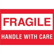 Tape Logic? Labels, "Fragile - Handle With Care", 2" x 3", Rd/Wt, 500/RL (DL1051)