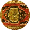 thumbnail image 1 of Ahgly Company Machine Washable Indoor Round Persian Yellow Traditional Area Rugs, 5' Round, 1 of 4