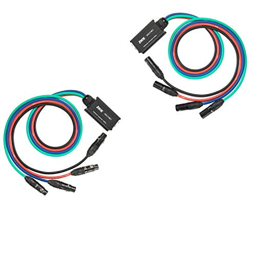 Pair of LyxPro Audio Snake 4 Channel XLR 3 Pin Multi Network Breakout for  Stage Sound Lighting and Recording Studio XLR to RJ45 Ethercon