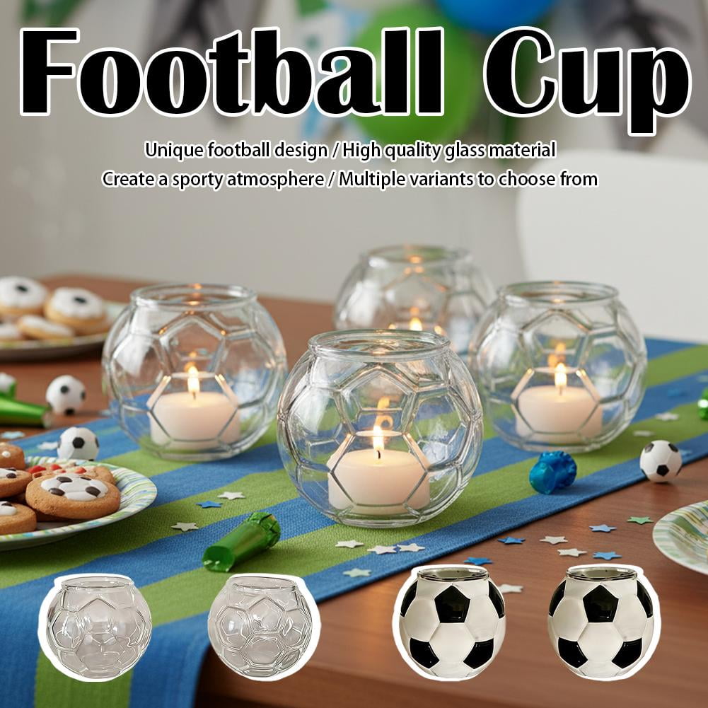 AGIUFGS Soccer Ball Glass, Festive Holiday Designs, for Home Use