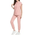 thumbnail image 4 of Black Scrubs Sets for Women, Nursing Scrub Women Healthcare Work Uniforms with Pockets Lightweight Polyester Nurse Outfits Elastic Waist Medical Wrinkle-Free Workwear Plus Pink M, 4 of 5