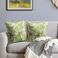 thumbnail image 3 of Vintage Floral Bird Pillow Covers 20x20 Inch Set of 2 Lime Green Brown Flowers Leaves Decorative Throw Pillows For Couch Chinoiserie Square Pillow Cases Home Decor For Sofa Bed Porch Room Outdoor, 3 of 6