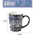 thumbnail image 2 of 16 oz Coffee Mugs Set of 4, Large Ceramic Coffee Cups, Colorful Mugs Set with Handles for Latte, Hot Cocoa, , Housewarming , Dishwasher & Microwave Safe, Bohemian, 2 of 6