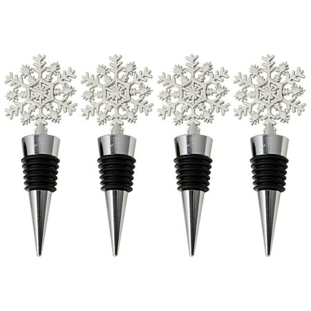 

4pcs Snowflake Shaped Wine Bottle Stoppers Wine Bottle Plugs (Assorted Color)