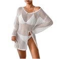 thumbnail image 2 of gljltg Women's Beach Cover Up Shirts Bikini Coverups Swimsuit Beach Dress Cotton Button Down Casual Long Sleeve Beachwear Loose Cardigan Blouse Tops Swimwear, 2 of 9