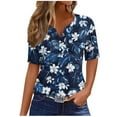 thumbnail image 2 of ATENAR T Shirts for Women Lightweight Loose Womens Shirts Summer Tee Dark Blue 2XL, 2 of 5