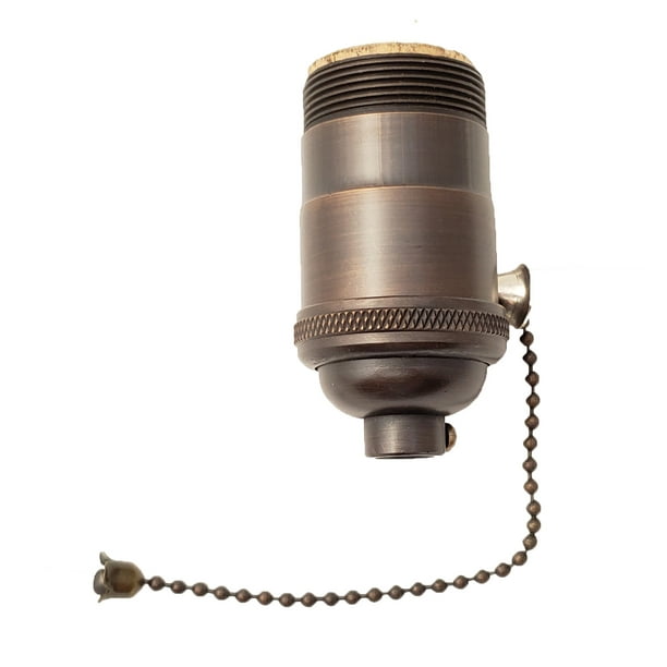 B&P Lamp® Heavy Turned Brass Socket With Antique Bronze Finish, On/Off