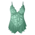 thumbnail image 4 of VBARHMQRT Shapewear Underwear Plus Size Lace Jumpsuit Underwear Deep V Pajamas 3466, 4 of 4