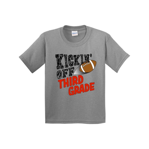 Inktastic Kickin' off Third Grade Back to School Football Youth T-Shirt