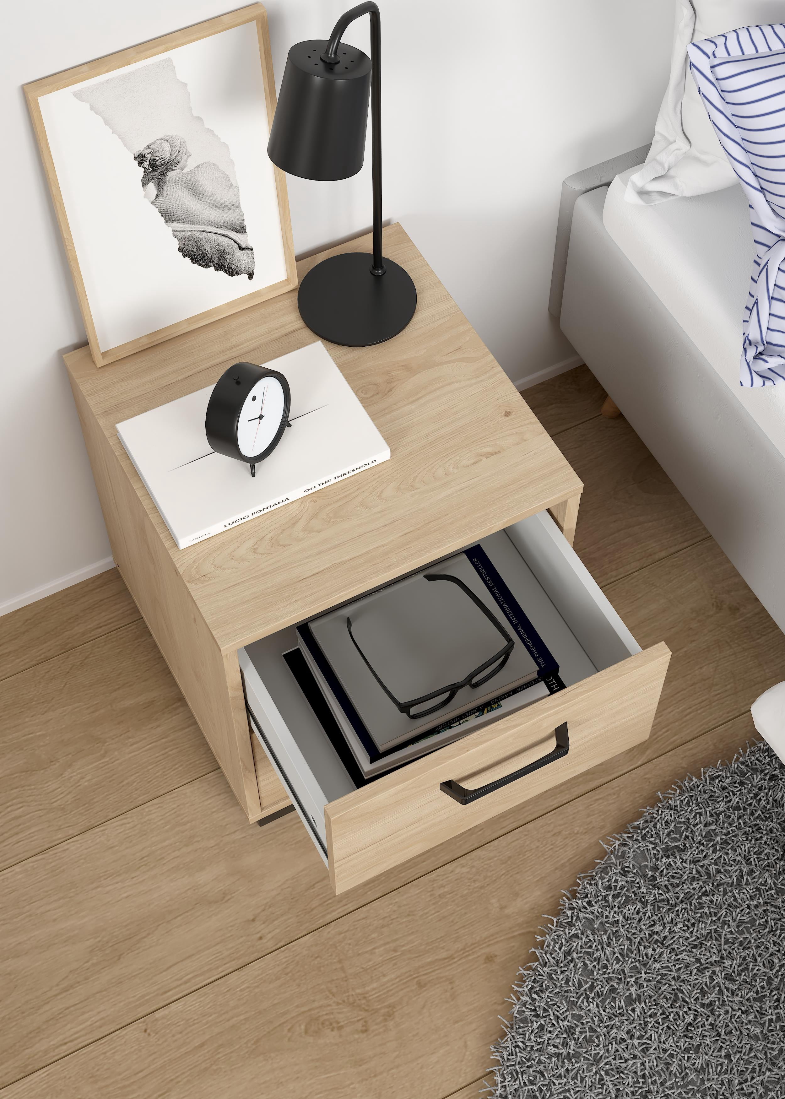 Tvilum Sofia 2 Drawer Jackson Hickory Nightstand - Set of 2