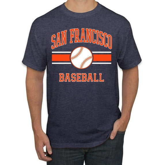 Wild Bobby City of San Francisco Baseball Fantasy Fan Sports Men's T-Shirt, Vintage Heather Navy, 3X-Large