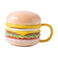 thumbnail image 2 of Taza de café de cerámica, taza de té, colección práctica, taza de hamburguesa de cerámica, taza para beber Mango amarillo, 2 of 9