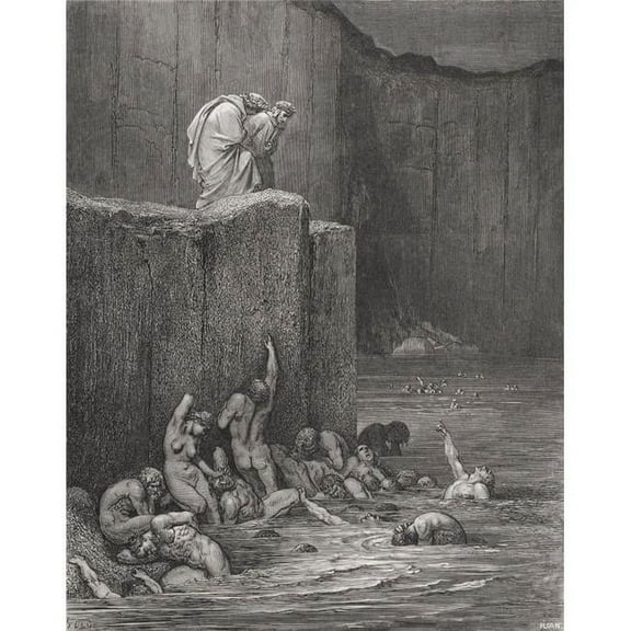 Illustration for Inferno by Dante Alighieri Canto Xviii Lines 116 & 117 by Gustave Dore 1832-1883 French Artist & Illustated Poster Print - Large - 26 x 32