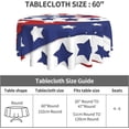 thumbnail image 4 of 4th of July Round Tablecloth 60 Inch Patriotic Flag Star Table Cloth Memorial Day Table Clothes Reusable Circle Table Cover for Picnic Party Dining Room Home Indoor Outdoor Decor, 4 of 5