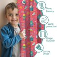 thumbnail image 3 of Blackout Kids Curtains,Robot and Rockets Red Pattern Children's Insulated Curtains Set Of 2,Bedroom Essentials,Toddler Room Decor 42"x84", 3 of 5