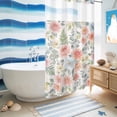 thumbnail image 5 of No Hook Shower Curtain, Pink Watercolor Floral Shower Curtains for Bathroom with See Through Top Window, Spring Botanical Leave Flowers Waterproof & Washable Bath Curtain Small Stall 36"x78", 5 of 9