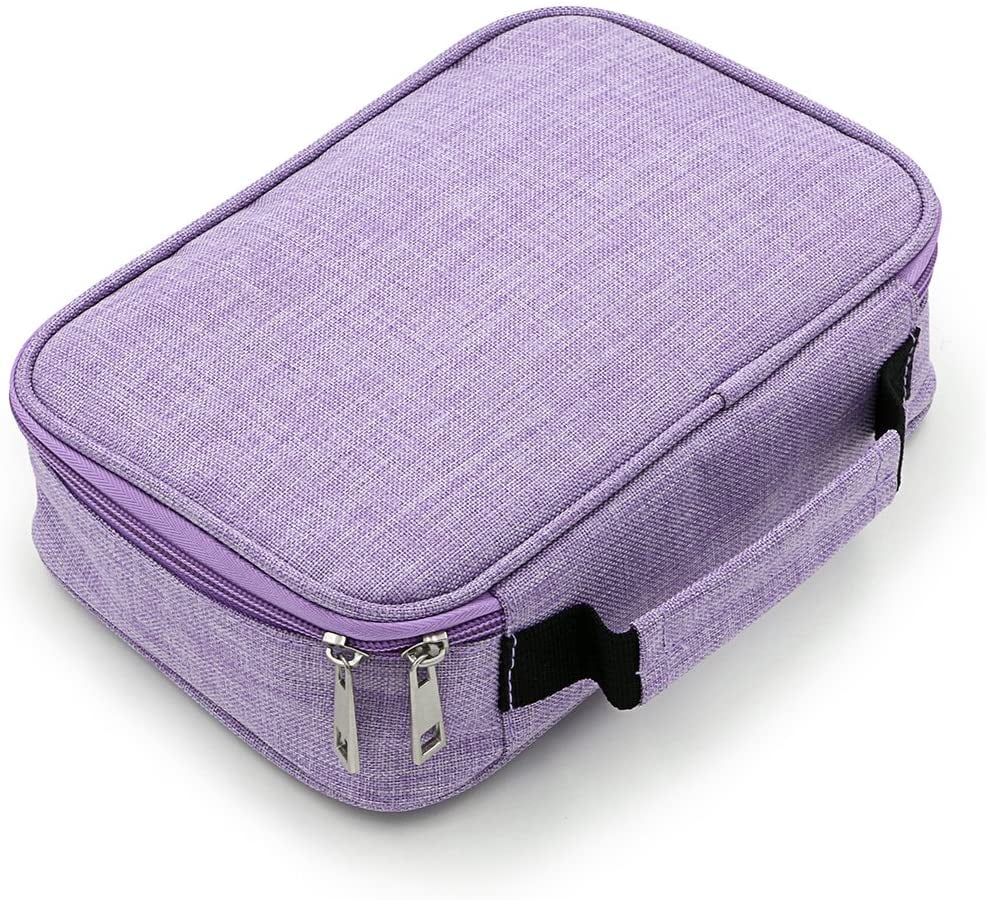 Pink BTSKY Handy Wareable Oxford Pencil Bag 72 Slots Pencil Organizer Portable Watercolor Pencil Wrap Case by BTSKY 