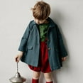 thumbnail image 6 of WOLLED Kids Boys Girls Spring Fall Jackets Toddler Lapel Buttons Trench Coat for 1-7 Years Girls Cotton Embroidery Outerwear, 6 of 9