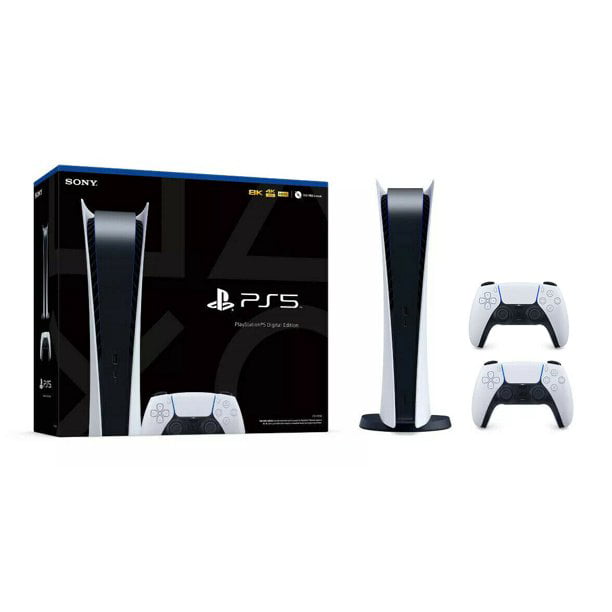 PlayStation 5 Digital White Console with Two Wireless Controllers All Digital Version - 825GB PCIe Gen 4 SSD - 2023 Latest PS5 - Walmart.com
