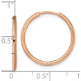thumbnail image 4 of Stainless Steel Polished Rose Ip-Plated 1.6mm Hinged Hoop Earrings (19 X 19) Made In China sre1466, 4 of 5