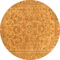 thumbnail image 1 of Ahgly Company Indoor Round Abstract Orange Modern Area Rugs, 3' Round, 1 of 4