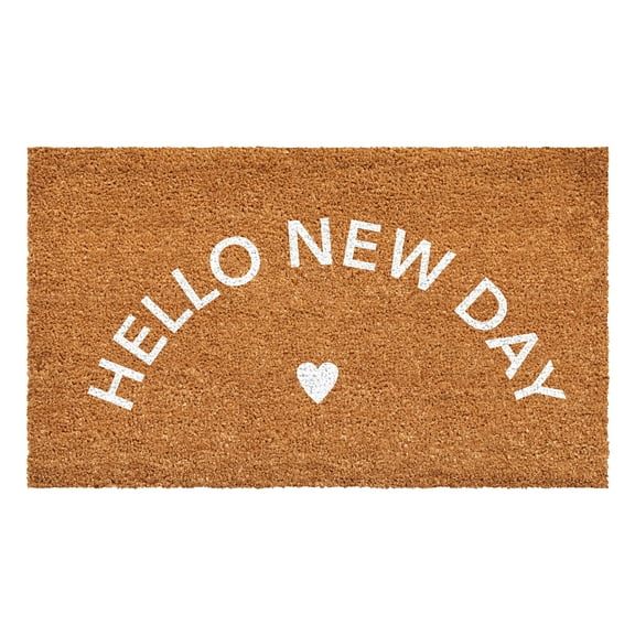 Calloway Mills 112131729 Hello New Day White Doormat 17" x 29"