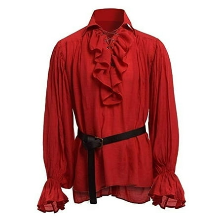 shirt medieval ruffle collar tunic loose lace walmart