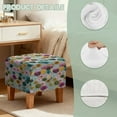 thumbnail image 7 of Jiueut Colorful Dandelion Print Footstool Slipcover, Stretch Square Stool Furniture Protector Footstool Cover with Elastic Bottom Foot Rest Covers, 7 of 7